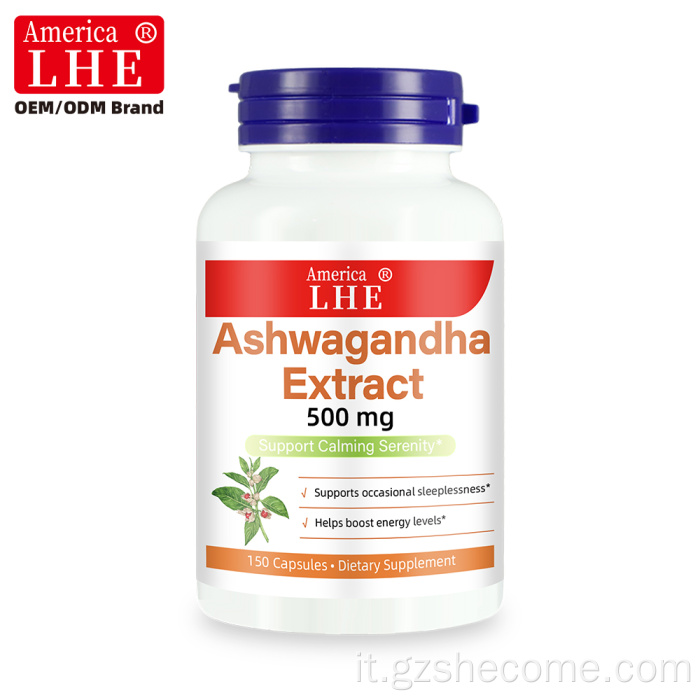 Integratore biologico di estratto di Ashwagandha Shecome da 500 mg